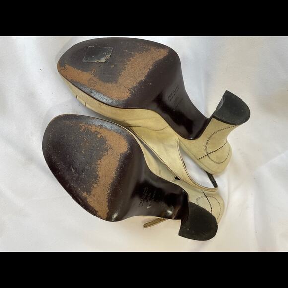Vintage Prada suede peeptoe spoonheel sandals - Picture 5 of 12